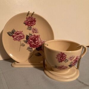 Teleflora Mother’s Day 2008 cup and saucer with display stand